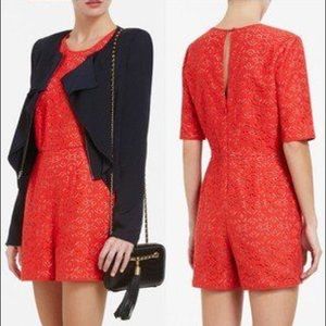 BCBG MaxAzria Haile Lace Romper in Poppy
